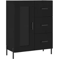vidaXL Dressoir 69,5x34x90 cm bewerkt hout zwart