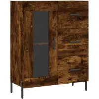 vidaXL Dressoir 69,5x34x90 cm bewerkt hout gerookt eikenkleurig
