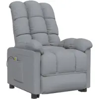 vidaXL Massagestoel stof lichtgrijs