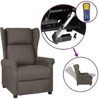 vidaXL Fauteuil verstelbaar elektrisch stof bruin