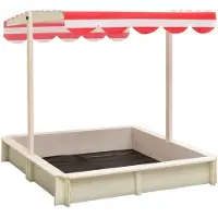 vidaXL Zandbak met verstelbaar dak UV50 vurenhout wit en rood