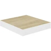 vidaXL Wandschap zwevend 23x23,5x3,8 cm MDF eikenkleurig en wit