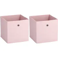 Zeller opbergmand/kastmand - 2x - 22 liter - lichtroze - 28 x 28 x 28 cm - Opbergmanden