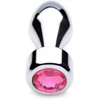 Booty Sparks Aluminum Buttplug Met Roze Kristal - Klein