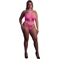 Ouch! Glow in the Dark Body met Griekse halslijn - Roze