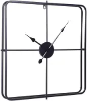 LW Collection Wandklok Harvey | LW Collection metaal zwart 80x80 cm wandklokken | NADUVI