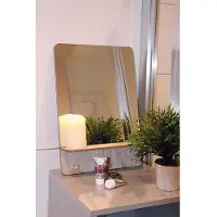 Fedec Spiegel met plank en haken - 35 x 10 x 50 cm