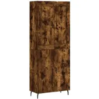 vidaXL Hoge kast 69,5x34x180 cm bewerkt hout gerookt eikenkleurig