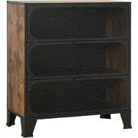vidaXL Opbergkast 72x36x82 cm metaal en MDF rustiek bruin