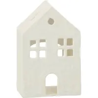 J-Line theelichthouder Huis - aluminium - wit