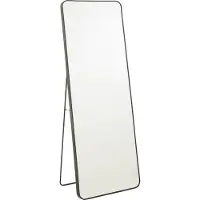 J-Line spiegel Op Voet Rechthoek - glas/metaal - zwart - 55 x 150 cm