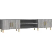 vidaXL Tv-meubel 180x31,5x40 cm bewerkt hout grijs sonoma eikenkleurig