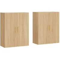 vidaXL Hangkasten 2 st 69,5x34x90 cm sonoma eikenkleurig