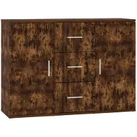 vidaXL Dressoir 91x29,5x65 cm bewerkt hout gerookt eikenkleurig