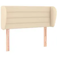 vidaXL Hoofdbord met randen 103x23x78/88 cm stof crèmekleurig