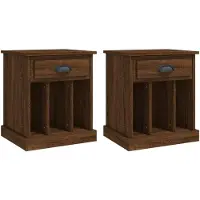 vidaXL Nachtkastjes 2 st 43x36x50 cm bruin eikenkleur