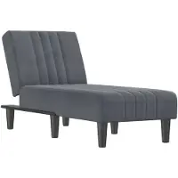 vidaXL Chaise longue fluweel donkergrijs
