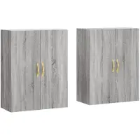 vidaXL Hangkasten 2 st 69,5x34x90 cm grijs sonoma eikenkleurig