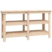vidaXL Werkbank 142,5x50x80 cm massief grenenhout