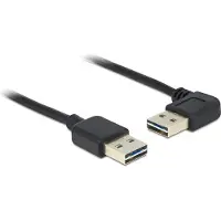 DeLOCK Easy-USB-A haaks (links/rechts) naar Easy-USB-A kabel - USB2.0 - tot 2A / zwart - 2 meter