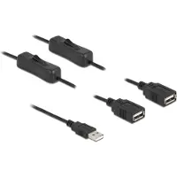 DeLOCK kabel, USB Type-A stekker naar 2 x USB Type-A poorten met schakelaar, 1 meter