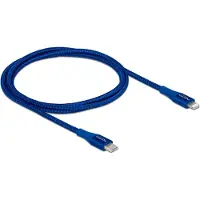 DeLOCK Data and charging cable USB Type-C to Lightning for iPhone, iPad and iPod blue 1 m MFi