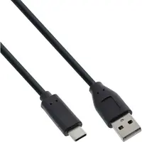 InLine USB 2.0-kabel, USB-C-stekker naar A-stekker, zwart, 1,5m