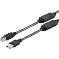 VivoLink USB 2.0 Kabel USB-A Male naar USB-B Male 5 Meter Zwart