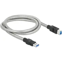 DeLOCK USB 3.2 Gen 1 kabel, type-A stekker naar type-B stekker, met metalen omhulsel, 1 meter