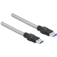 DeLOCK Kabel USB 3.2 Gen 1, Type-A mannelijk naar Type-A mannelijk, met metalen omhulsel, 1 meter, 1 meter, USB A, USB A, USB 3.2 Gen 1 (3.1 Gen 1), 5 Gbit/s, Zilver