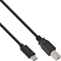 InLine USB-C naar USB-B kabel - USB2.0 - tot 1A / zwart - 5 meter