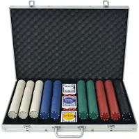 vidaXL Poker set met 1.000 chips, aluminium