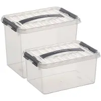 Sunware Opberg boxen set van 8x stuks in 6 en 9 Liter kunststof met deksel - Opbergbox