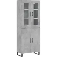 vidaXL Hoge kast 69,5x34x180 cm bewerkt hout betongrijs