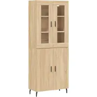 vidaXL Hoge kast 69,5x34x180 cm bewerkt hout sonoma eikenkleurig
