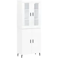 vidaXL Hoge kast 69,5x34x180 cm bewerkt hout wit