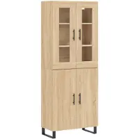 vidaXL Hoge kast Sonoma-eikenhout, 69,5 x 34 x 180 cm, houtvezel