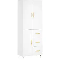 vidaXL Hoge kast 69,5x34x180 cm bewerkt hout wit