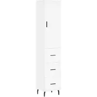 vidaXL Hoge kast 34,5x34x180 cm bewerkt hout wit