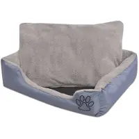 vidaXL Hondenbed met gewatteerd kussen maat L grijs