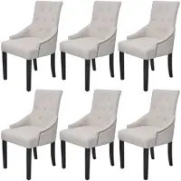 vidaXL Eetkamerstoelen 6 stuks polyester crème online kopen