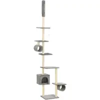 vidaXL Kattenkrabpaal met sisal krabpalen 260 cm grijs