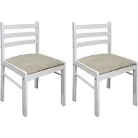 vidaXL Eetkamerstoelen vierkant hout wit 2 st online kopen
