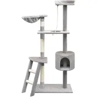 vidaXL Kattenkrabpaal met sisal krabpalen 150 cm grijs