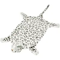 vidaXL Luipaardvloerkleed pluche 139 cm wit
