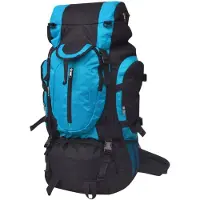 vidaXL Wandelrugzak XXL, 75 liter, zwart en blauw