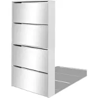 vidaXL Schoenenkast met 4 spiegels 63x17x134 cm wit