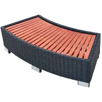 vidaXL Spatrap 92x45x25 cm poly rattan zwart