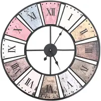 vidaXL Wandklok vintage-stijl quartz-mechanisme XXL 60 cm metaal