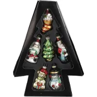 House of Seasons 6-delige kerstverversiering Tree | House of Seasons glas groen 31.5x22.5x5.5 cm kerstdecoratie | NADUVI
